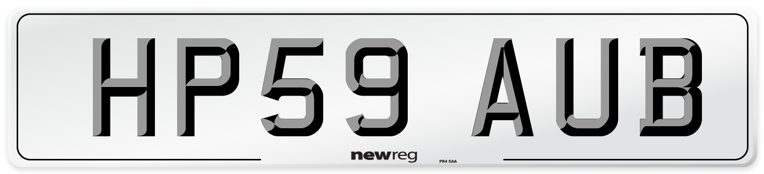 HP59 AUB Number Plate from New Reg